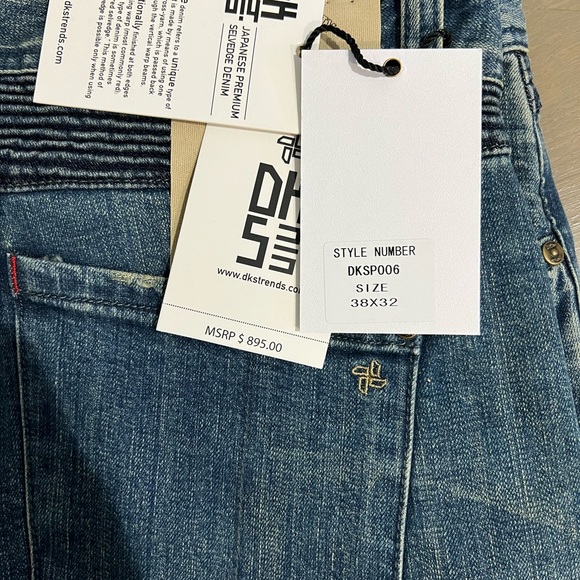 NEW WITH TAGS DKS Selvedge Japanese Jeans Sz. 38x32 - Picture 4 of 4